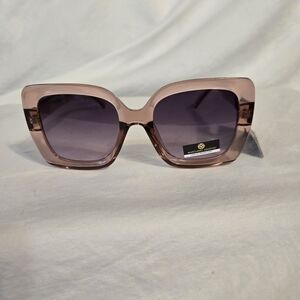Elegant Square Pink Sunglasses